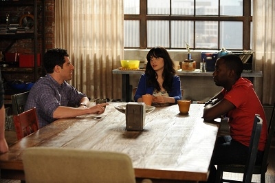MTV NEW GIRL Schmidt Max Greenfield Jess Zooey Deschanel Winston Lamorne Morris