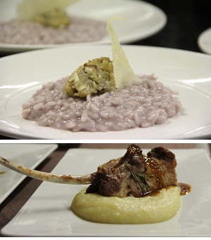 Riso mantecato e Costoletta di suino