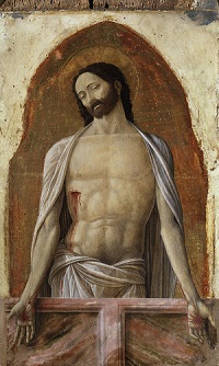 2A Id 47. MANTEGNA Cristo in pieta tra la Madonna e san Giovanni - dettaglio Cristo