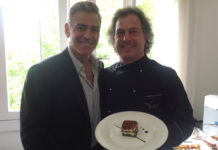 VENEZIA 71: DAL PESCE DI LAGUNA ALLE VERDURE DEGLI ORTI TREVIGIANI, UNA MOSTRA DEL CINEMA TUTTA DA GUSTARE Lo chef Tino Vettorello con George Clooney