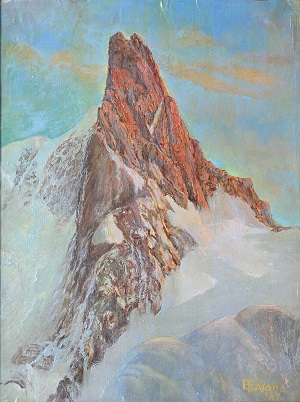 Eugenio Fasana - Dente del Gigante Monte Bianco 1947 olio su compensato. Eredi Fasana-Zuccala. Foto Franco Ricci