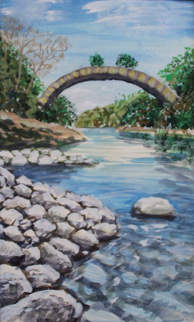 Ruscello a Pavia 38x24 olio su tela