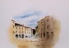 Avigliana Piazza Conte Rosso - 2015 - 25x30 - acquerello