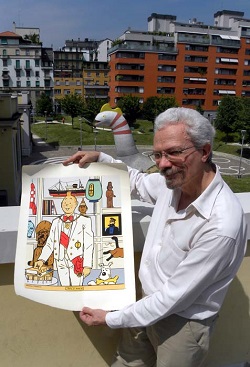 Luigi Bona direttore di WOW Spazio Fumetto con Tintin