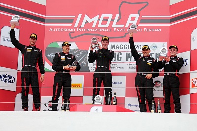 Imola Podio Gara1 da sin DE CASTRO-BIANCO PERA PICCIOLI-IANNOTTA