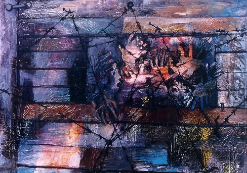 Addio Goodbye - Olio su tela di EVA Fischer