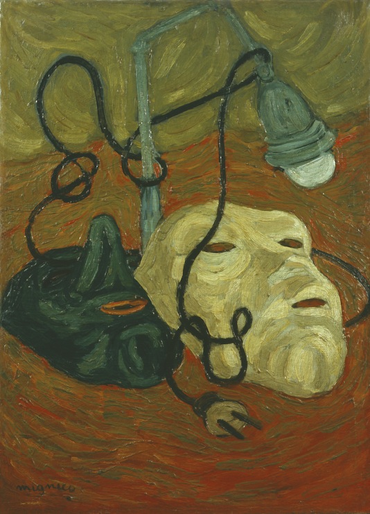 Migneco Giuseppenatura Morta Con Maschere1941olio Su Telacm.49x39 MIGNECO GIUSEPPENATURA MORTA CON MASCHERE1941OLIO SU TELAcm.49x39