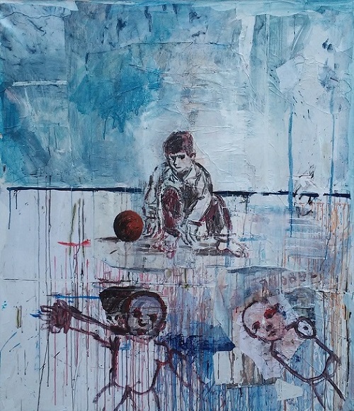 01 Giovanni Cerri The Camp Nativity 2016 t.m. su tela cm. 150x130