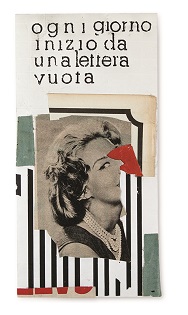 Franz Samsa Lettere 2017 collage su carta 11x22 cm