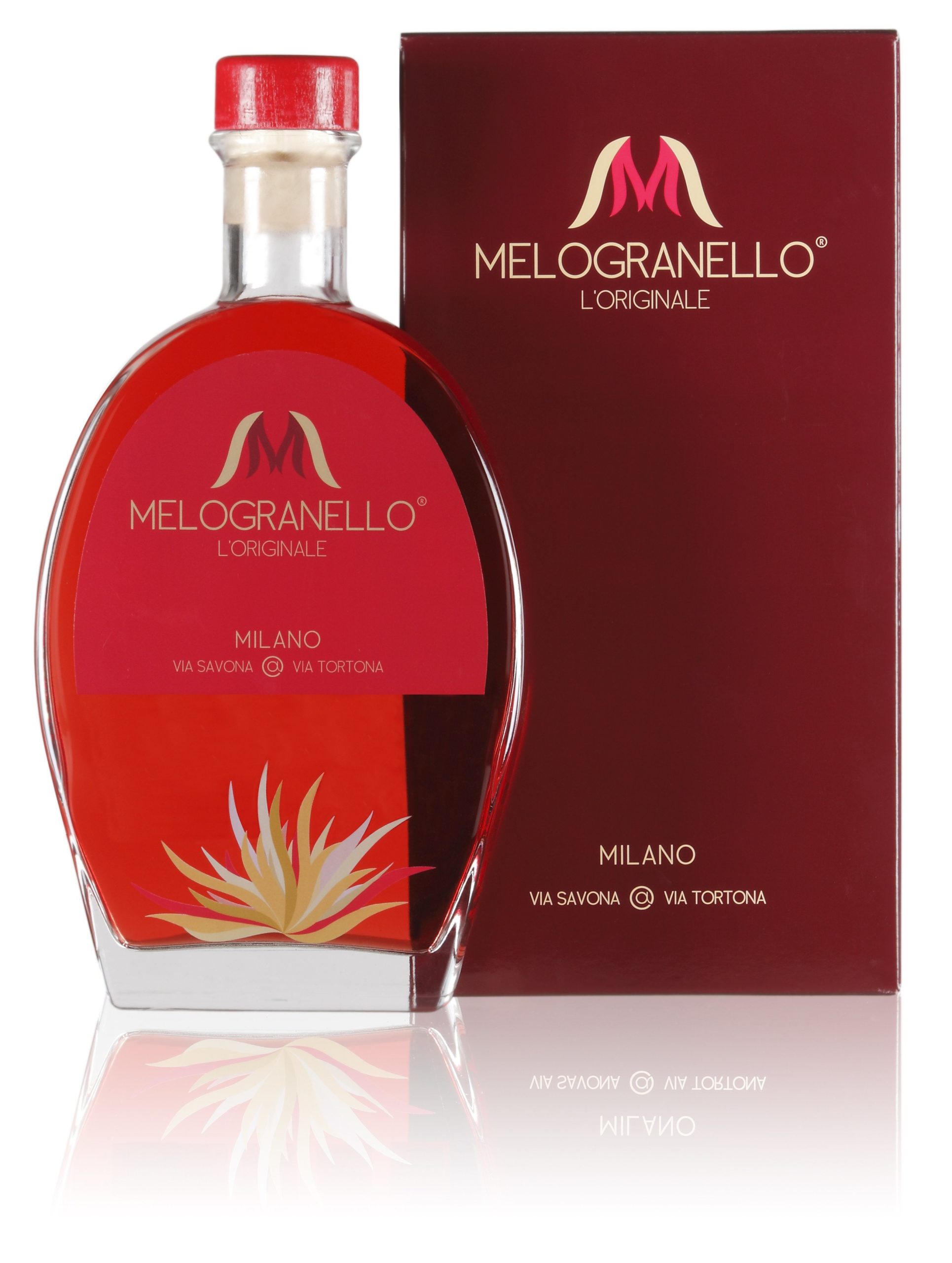 Melogranello bottiglia e scatola