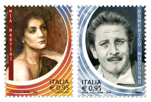 Francobolli Mia Martini Domenico Modugno Francobolli MIA MARTINI Domenico Modugno