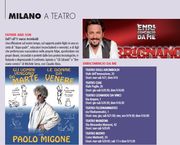 Milano A Teatro Marzo 2018 Milano a Teatro Marzo 2018