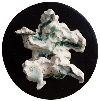 Lucio Fontana - Guerriero - 1953-55 ceramica smaltata e colorata bianca e turchese