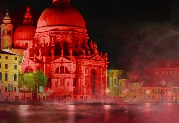 Venezia Monumenti Illuminati Rosso R venezia monumenti illuminati rosso r