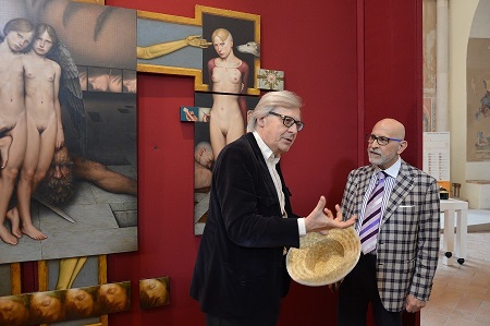 Vittorio Sgarbi e il collezionista Massimo Caggiano Vittorio Sgarbi e il collezionista Massimo Caggiano