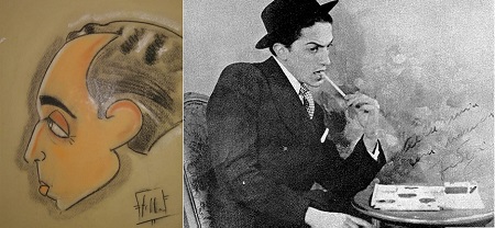 Salerno Caricatura Federico Fellini 1937 salerno caricatura Federico Fellini 1937