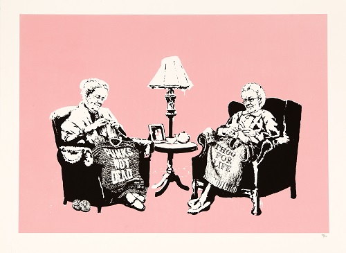 Banksygrannies Serigrafia Limited Edition Su Carta BanksyGrannies serigrafia limited edition su carta