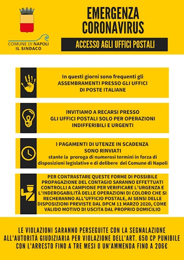 POSTE ITALIANE DECALOGO CORONAVIRUS