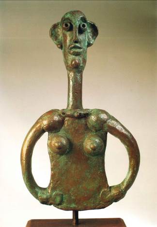 Femme au long cou 1940 ca. bronzo
