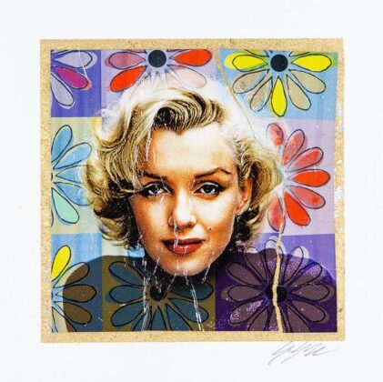 Grittini Giuliano Marilyn Tecnica Mista Su Carta 22x22cm ( Mg 0244) 2019 300dpi