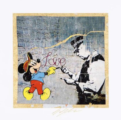 Grittini Giuliano Mickey Writer Tecnica Mista Su Carta 22x22cm ( Mg 0232) 2019 300dpi