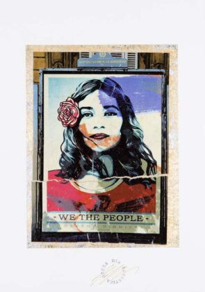 Grittini Giuliano Obey Tecnica Mista Su Carta 30x25cm ( Mg 0223) 2019 300dpi