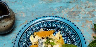 low TIMELAPSE - Couscous con gorgonzola piccante arance olive taggiasche menta finocchio a velo
