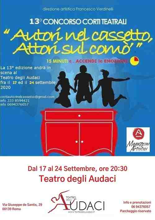Locandina Corti Teatrali Al Teatro Degli Audaci Locandina Corti Teatrali Al Teatro Degli Audaci