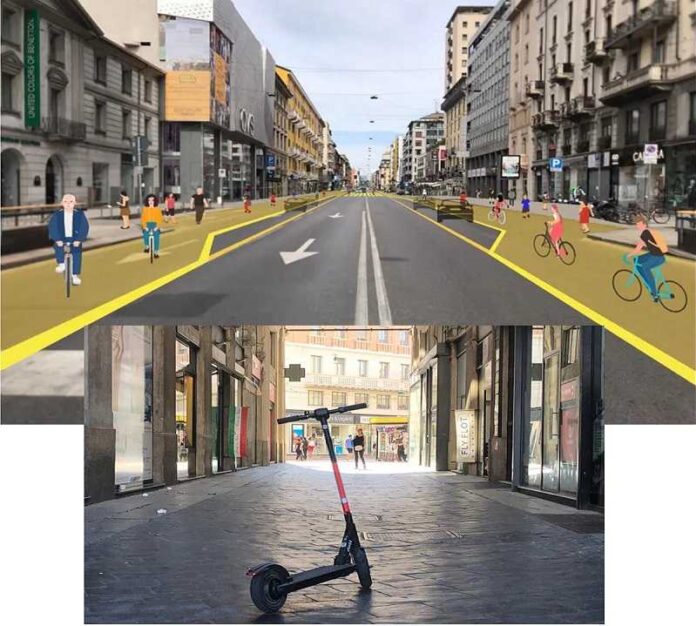2020 - Covid Piste ciclabili e monopattini il caos a Milano