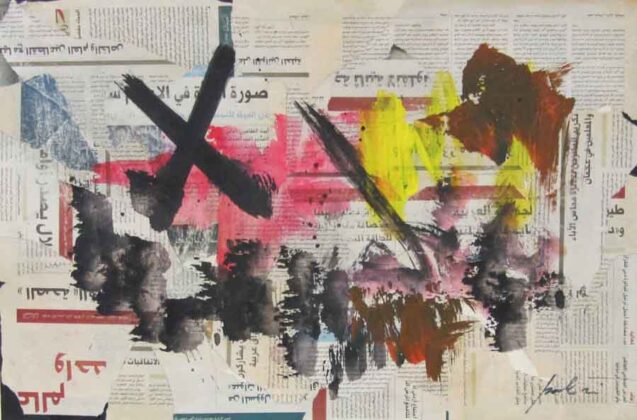 08 Tutto &egrave; attualit&agrave; 2019 collage su cartone bristol 70x50cm