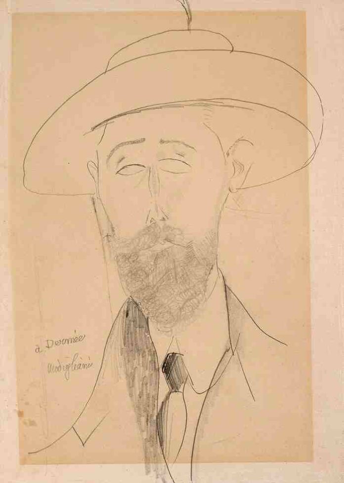 Amedeo Modigliani, Portrait de Paul Dermée, circa 1918 1920, matita su carta