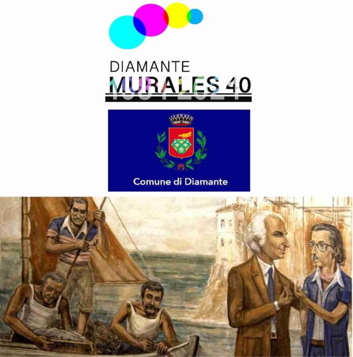 Giavini da Varese ritrae Nani Razetti e il sindaco Evasio Pascale 1981