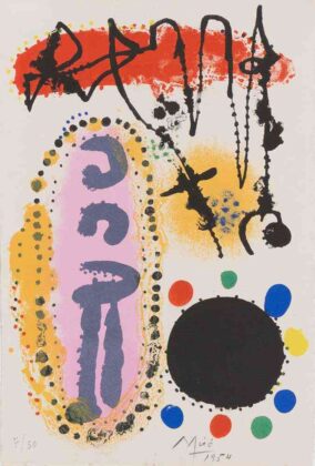 Joan Mir&oacute;, &agrave; la sant&eacute; du serpent, 1954, litografia a colori, 280x190 mm, 50 esemplari, Mourlot