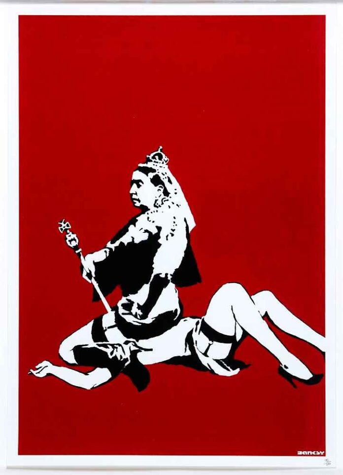 Banksy Queen Victoria 50x70cm serigrafia su carta 2003