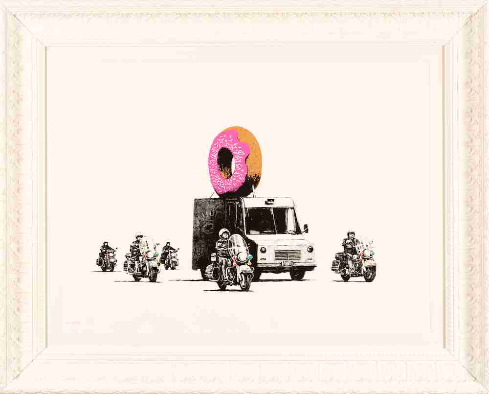 Banksy, Strawberry Donut, serigrafia su carta firmata e numerata in originale
