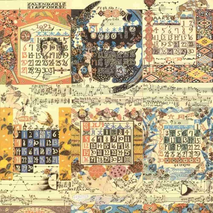 Sylvano Bussotti, Calendario Giapponese, pittografia per 12 strumenti, 1992, particolare