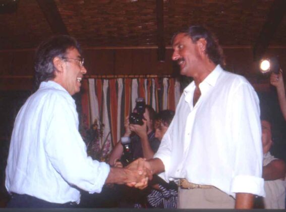 Moratti con Maurizio Mian alla Capannina del Forte