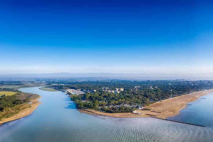 lignano veduta aerea foce tagliamento lignano veduta aerea foce tagliamento