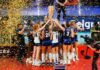Il Consorzio Parmigiano Reggiano festeggia la vittoria della Nazionale italiana agli Europei di pallavolo femminile. PALLAVOLO NAZIOANLE