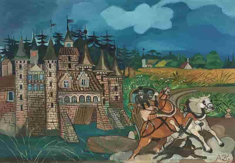 Paesaggio Svizzero, s.d. (1957 1958), olio su tela, 70 x 100 cm, courtesy collezione Girefin B