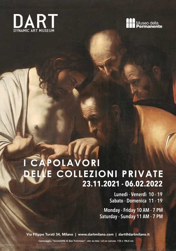 DART Caravaggio Incredulità di San Tommaso olio su tela 118 x 156,5 cm