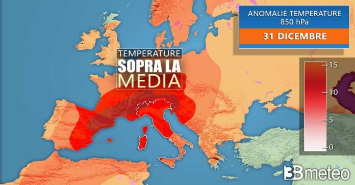 1200 Anomalie di temperatura al suolo 31 dicembre
