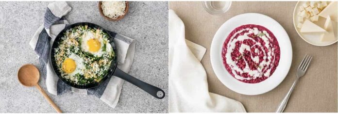 Provolone Valpadana DOP - Uovo al tegamino con cime di rapa Risotto con arbabietola