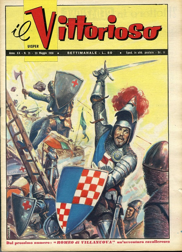 Una copertina del Vittorioso illustrata da Arnaldo De Amicis