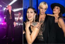 Milano. Achille Lauro sul palco dello spazio Garage 21 Achille Lauro, Cecilia e Belen Rodriguez MAX
