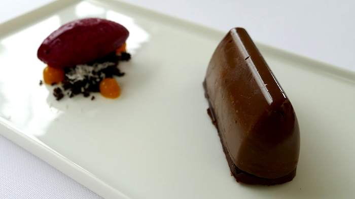 cremoso pralinato mandorle e cocco confit frutto della passione