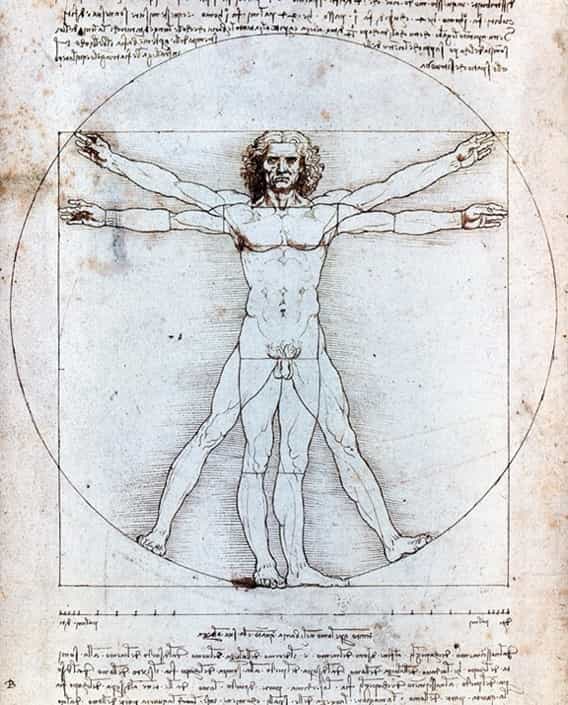 Leonardo Da Vinci, Uomo Vitruviano, 1490 circa
