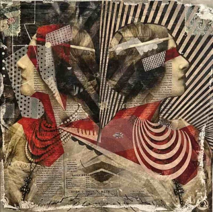 Isabella Accenti, Woman in red, 2022, 65x65 cm, opera unica Isabella Accenti, Woman in red, 2022, 65x65 cm, opera unica