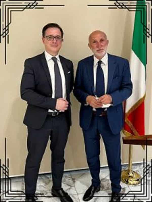 Alessandro Civati, and Carmine Marinucci, President of DiCultHer International, at the Italian Parliament