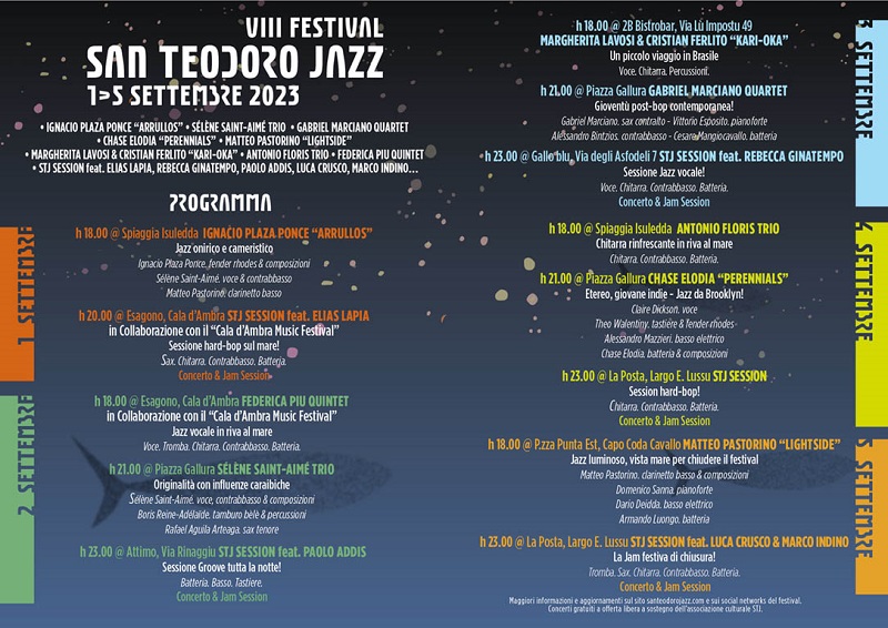 San Teodoro Jazz programma
